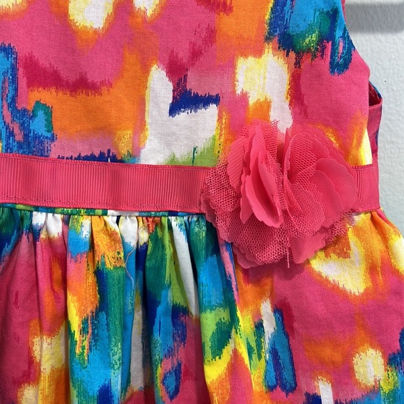 Place Baby Girls Party Dress Pink Multi-Color Print & Headband Band 12-18 months - Picture 10 of 12